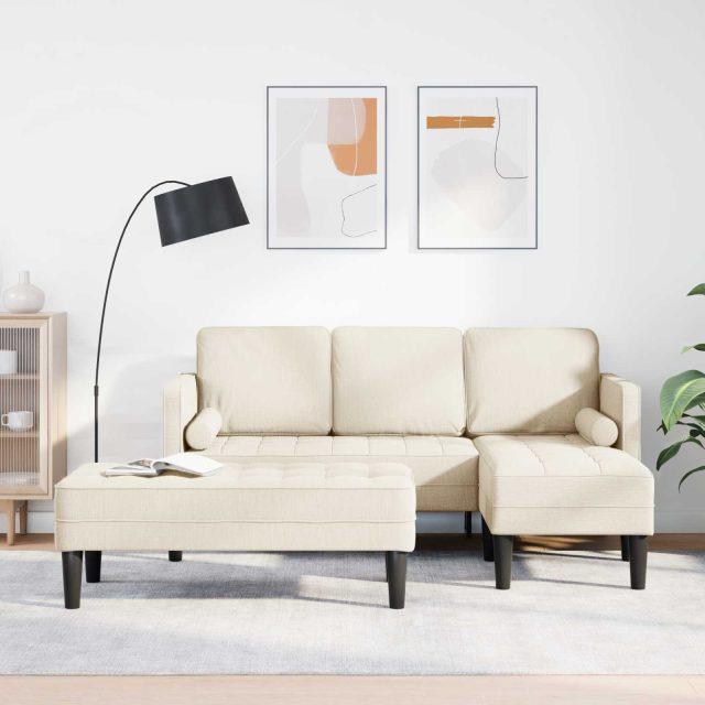 vidaXL Sofa Set mit Kissen 2 pcs Leinen Polyester