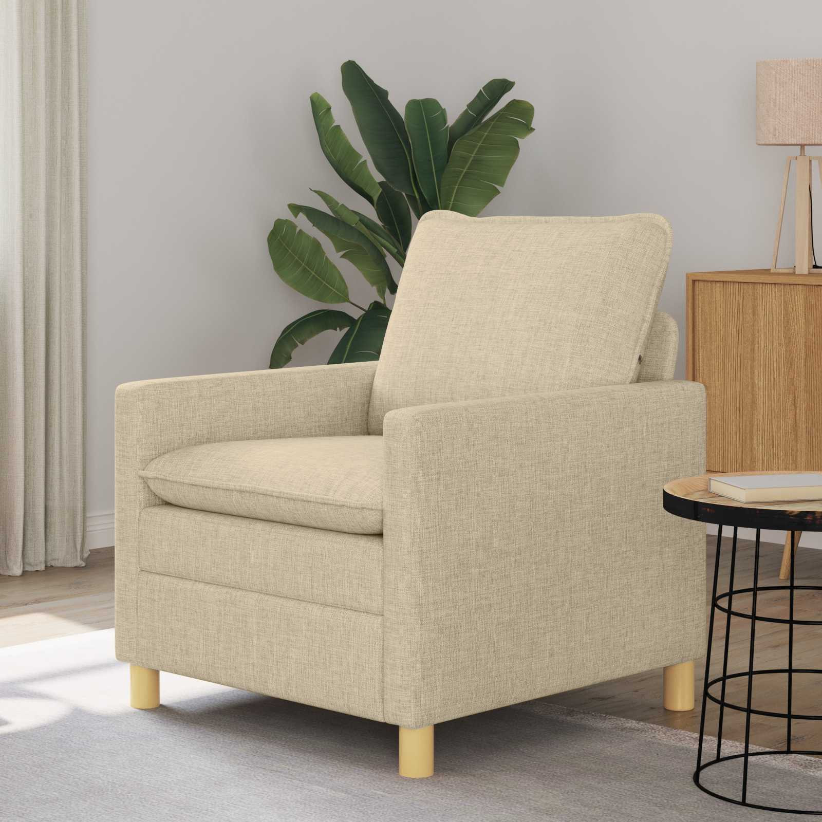 vidaXL Sofa Creme 76 x 81 x 87,5 cm Stoff