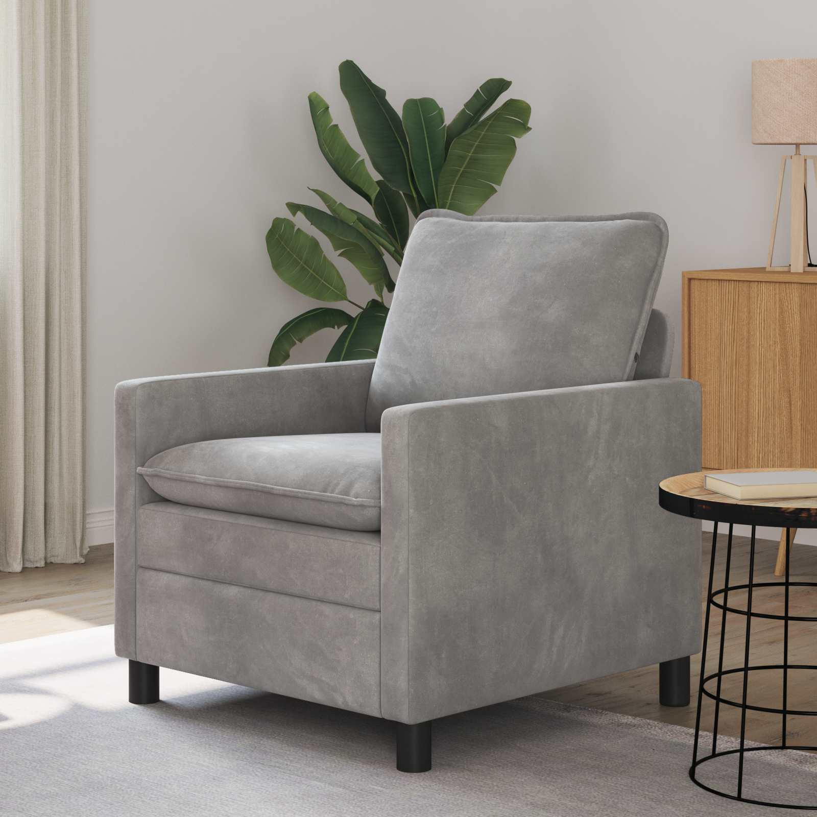 vidaXL Sofa Hellgrau 76 x 81 x 87,5 cm Samt