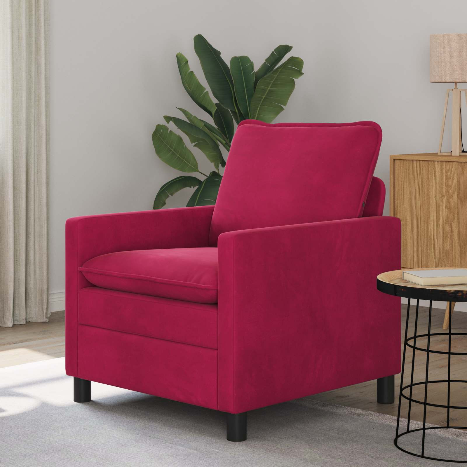 vidaXL Sofa Weinrot 76 x 81 x 87,5 cm Samt