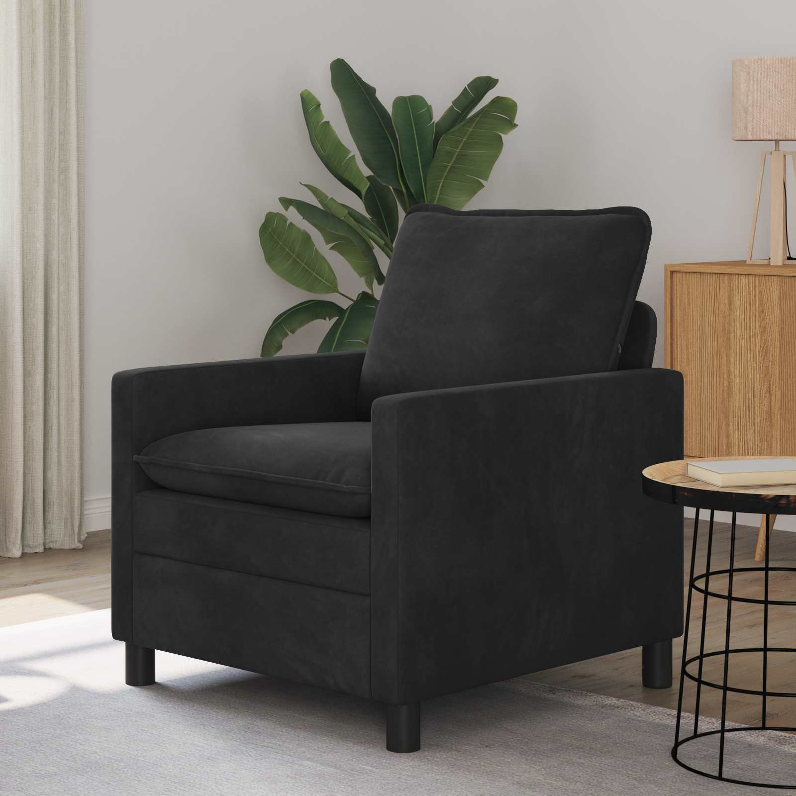 vidaXL Sofa Schwarz 76 x 81 x 87,5 cm Samt
