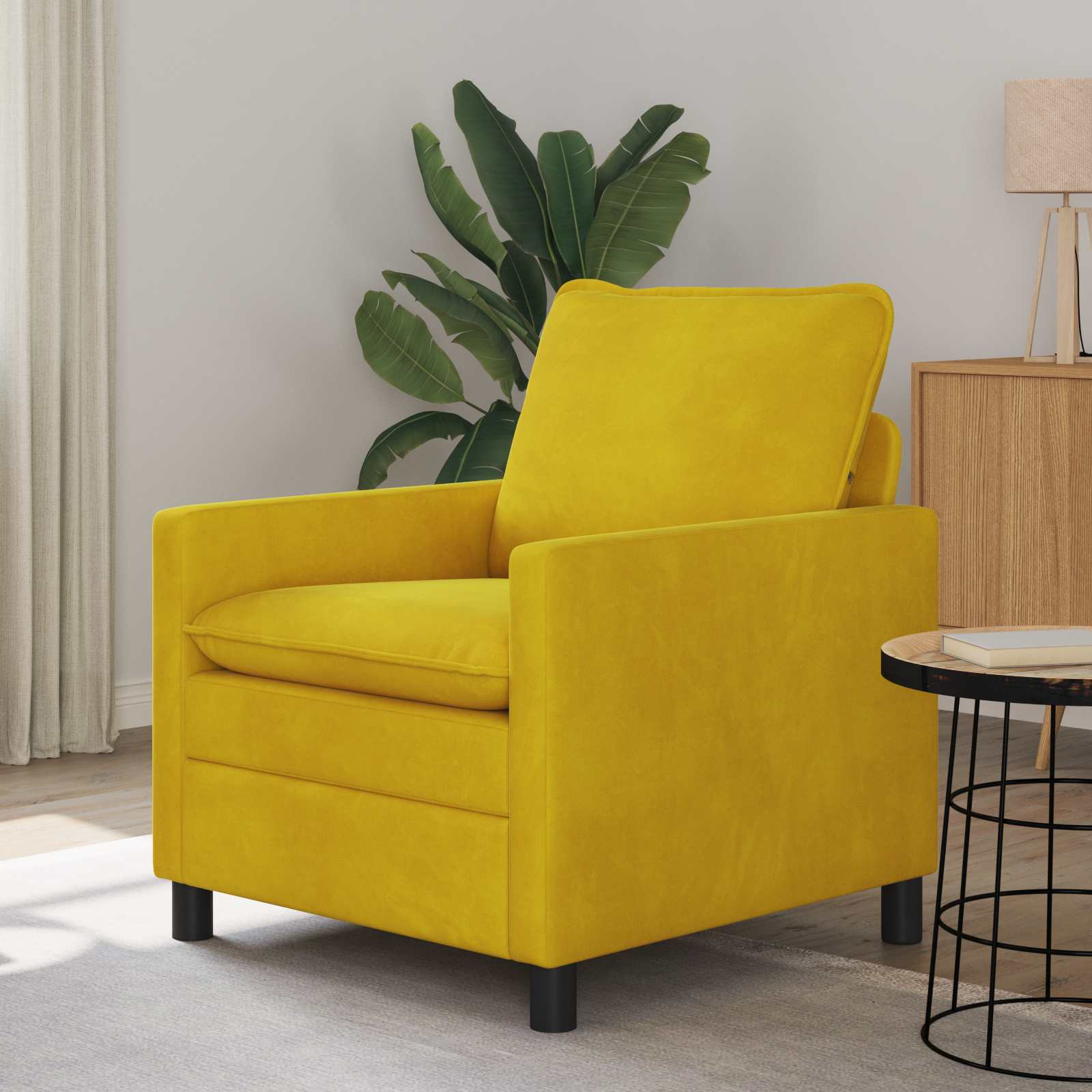 vidaXL Sofa Gelb 76 x 81 x 87,5 cm Samt