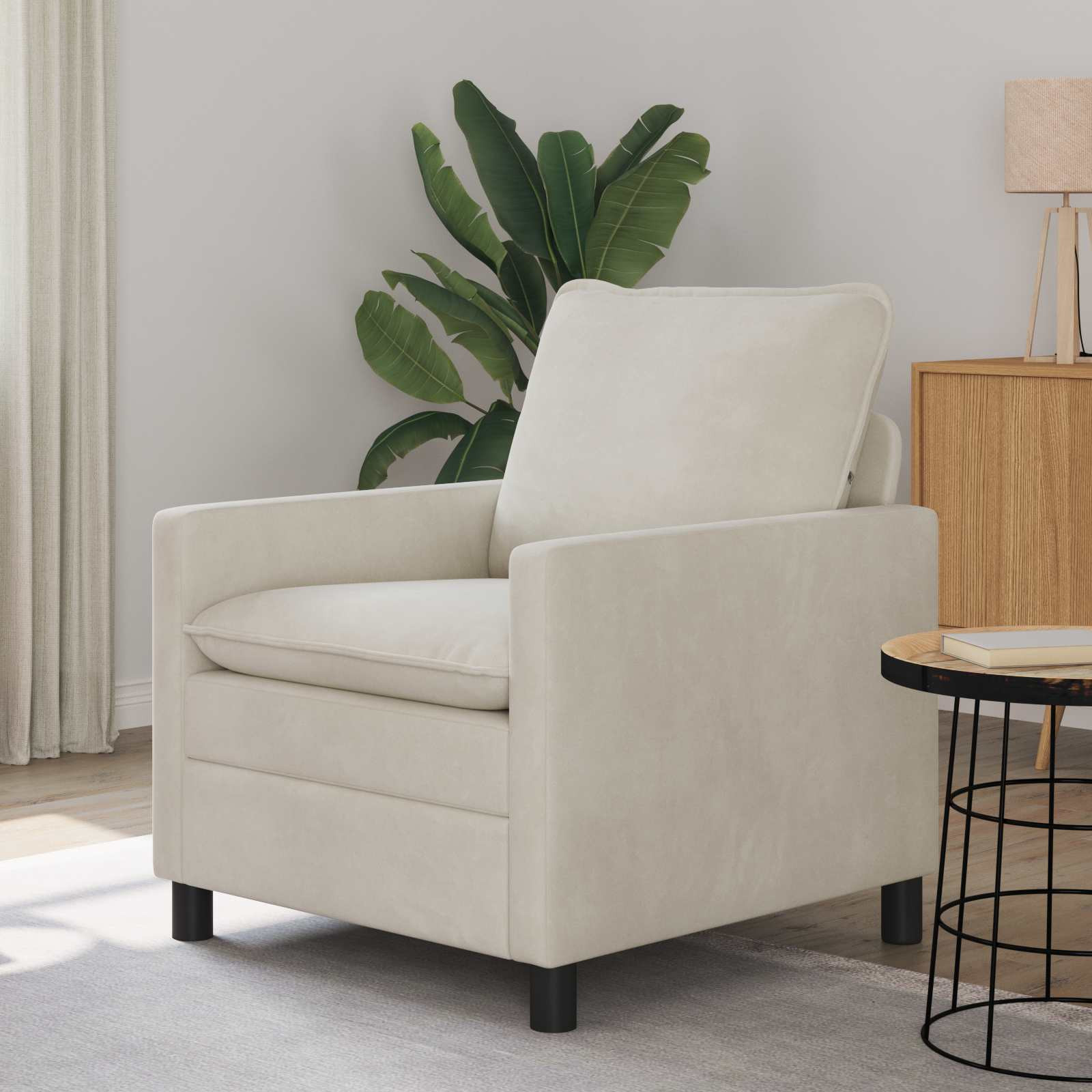 vidaXL Sofa Creme 76 x 81 x 87,5 cm Samt