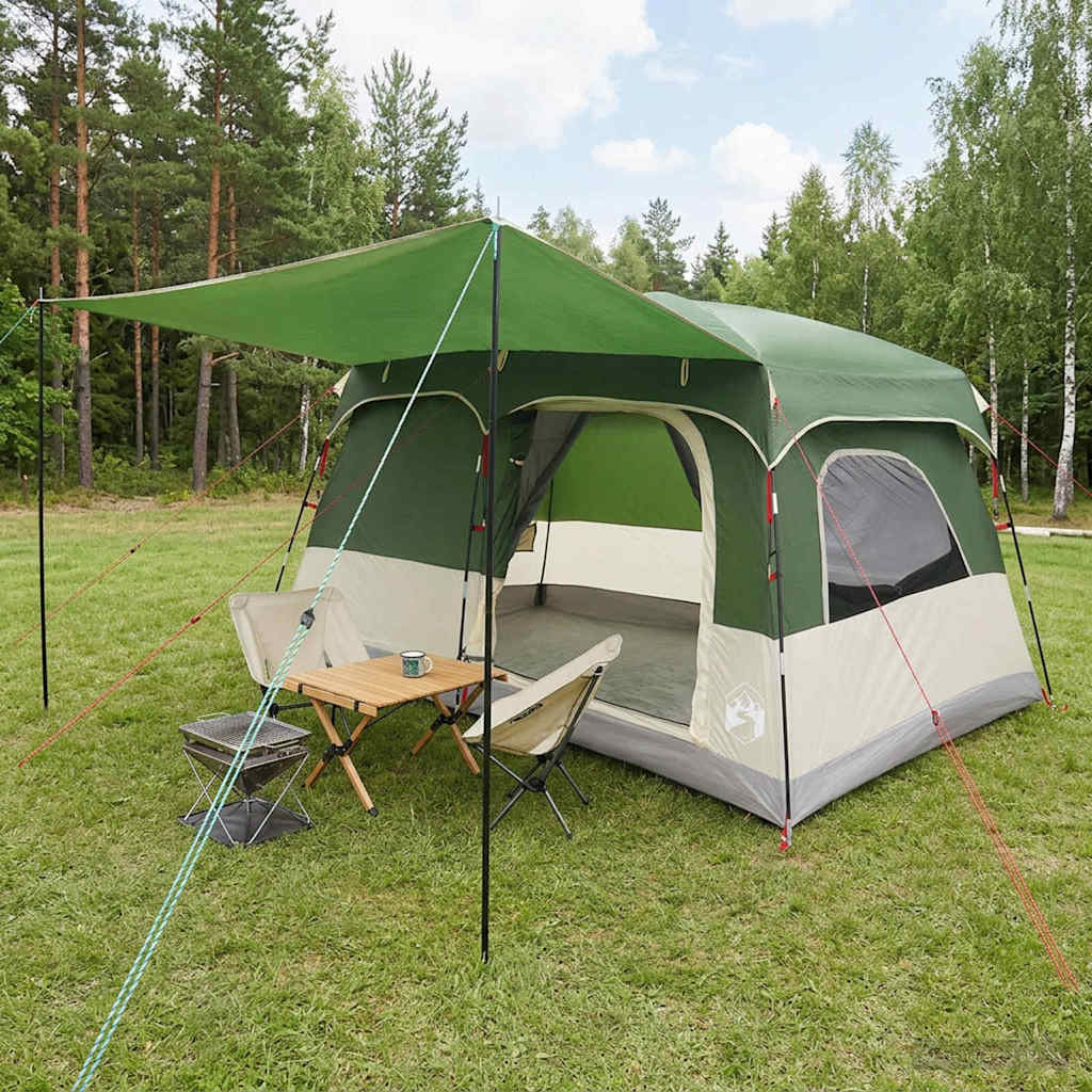 vidaXL Familienzelt mit Dach Grün 320 x 210 x 180 cm Polyester