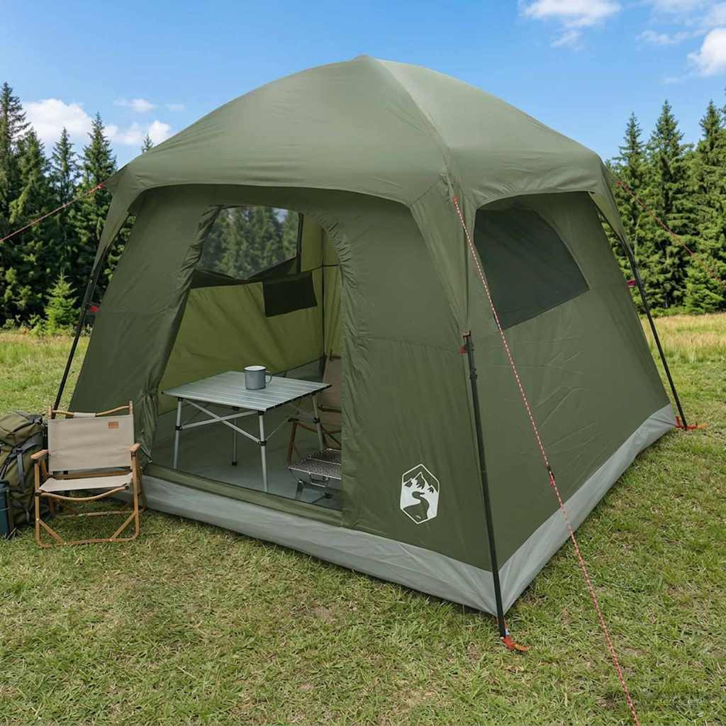 vidaXL Hütten-Zelt Olive Grün 244 x 213 x 183 cm Polyester und Stahl