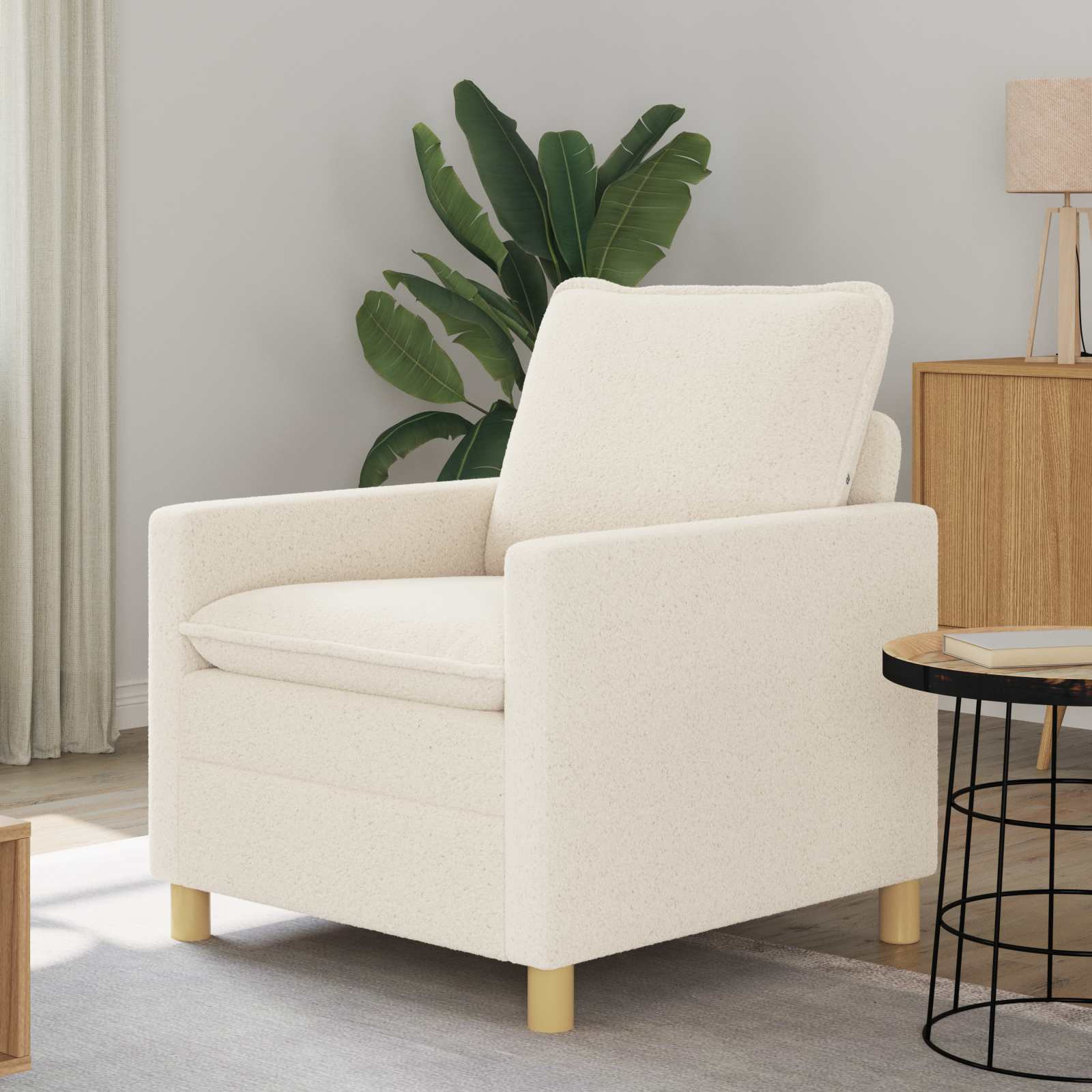 vidaXL Sofa Creme 76 x 81 x 87,5 cm Stoff
