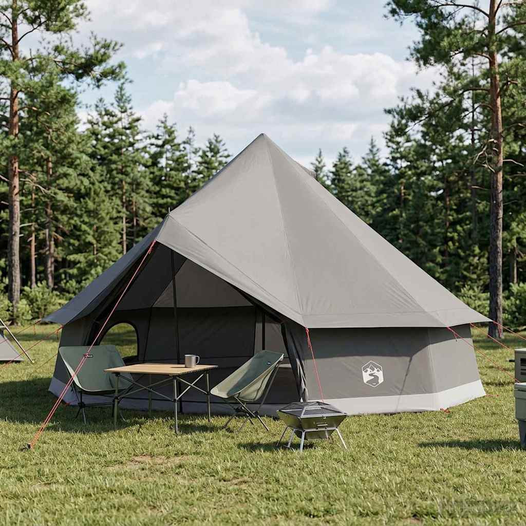 vidaXL Tipi Zelt Braun Grau 500 x 500 x 300 cm Polyester und Stahl