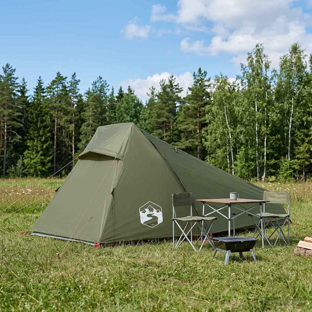 vidaXL Tunnelzelt Olive Grün 215 x 100 x 90 cm Polyester und Stahl