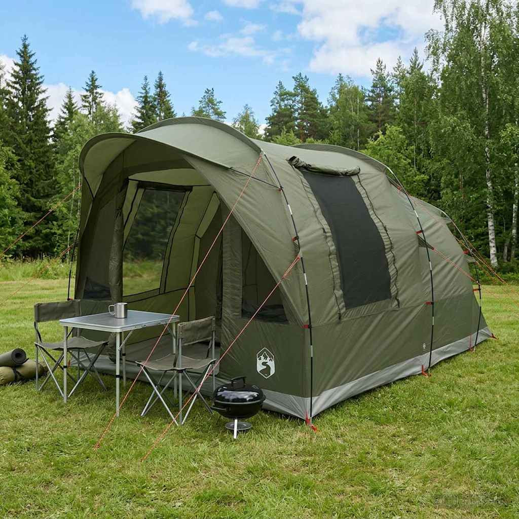 vidaXL Tunnelzelt Olive Grün 400 x 260 x 200 cm Polyester und Stahl
