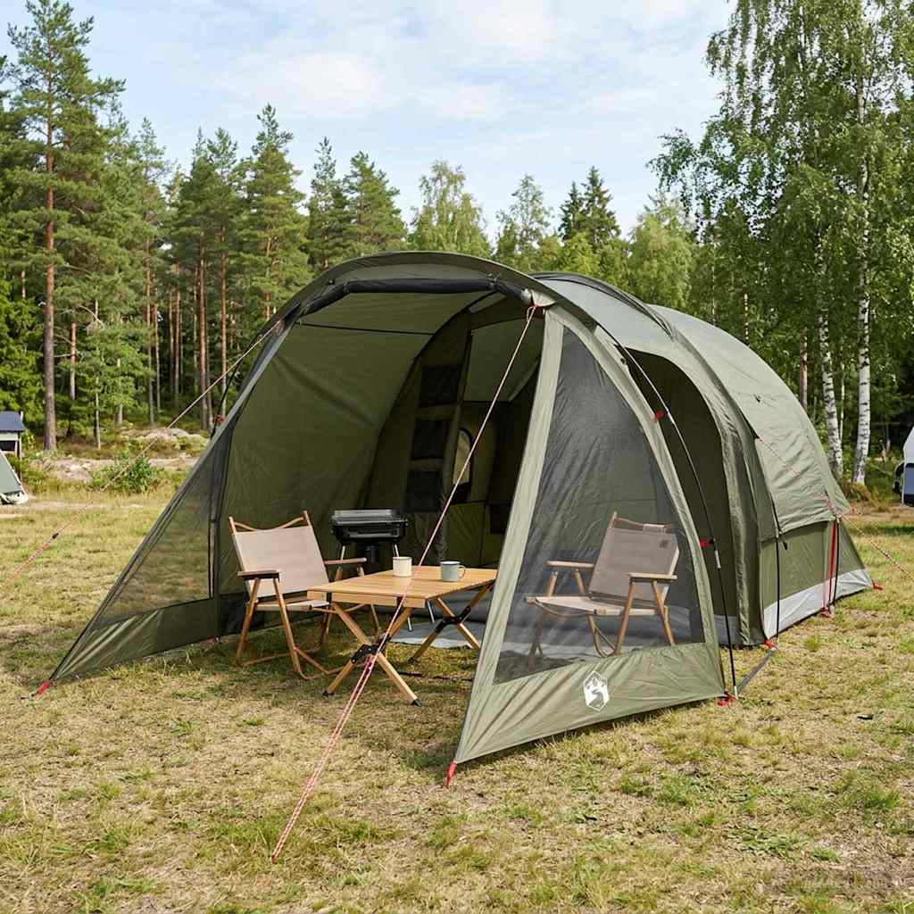 vidaXL Hütten-Zelt Olive Grün 488 x 244 x 183 cm Polyester und Stahl