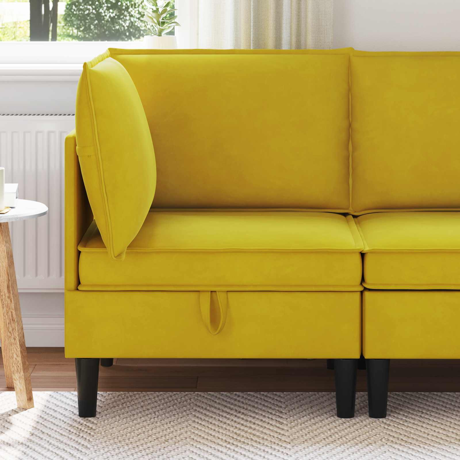 vidaXL Sofa mit Stauraum Gelb Samt
