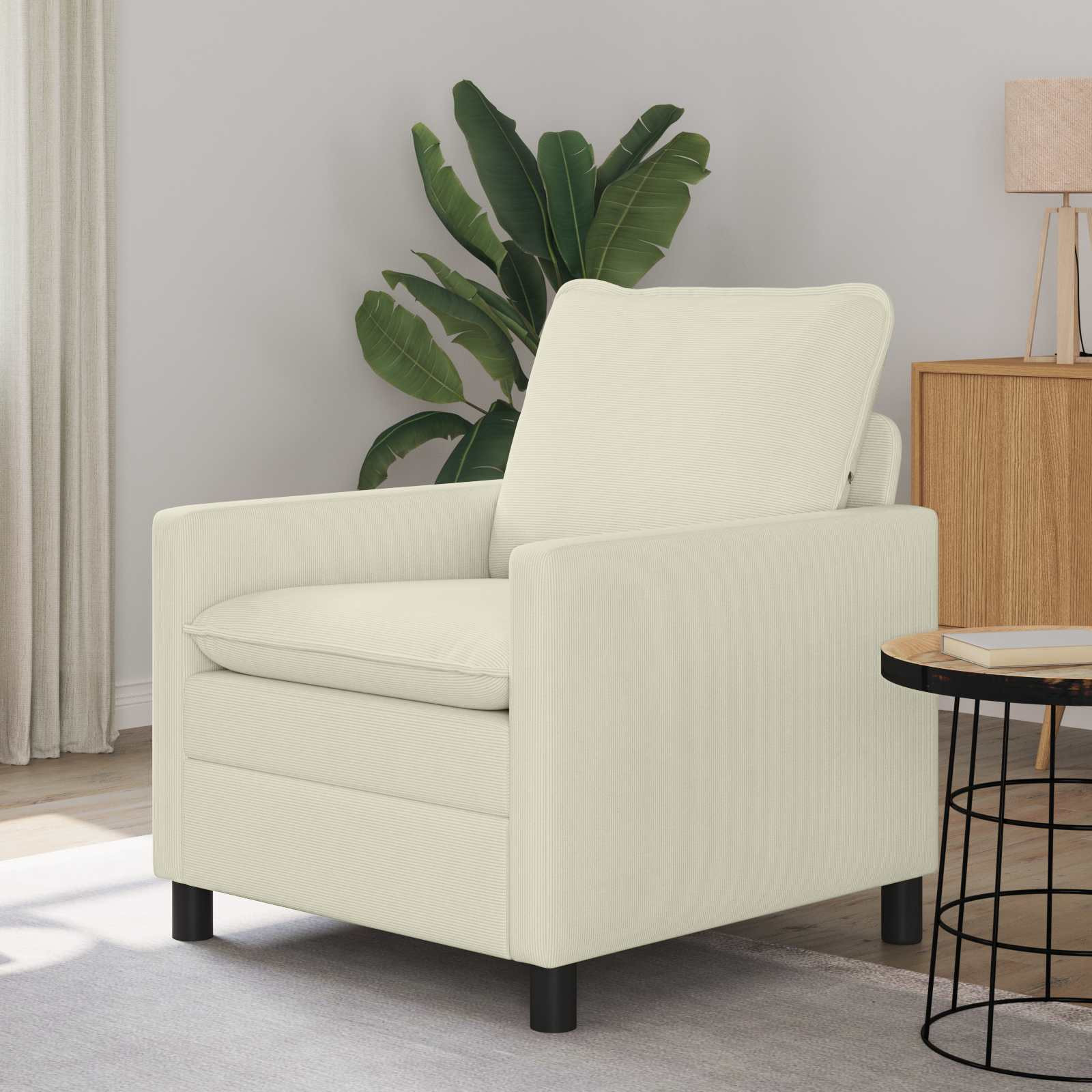 vidaXL Sofa Creme 76 x 81 x 87,5 cm Stoff