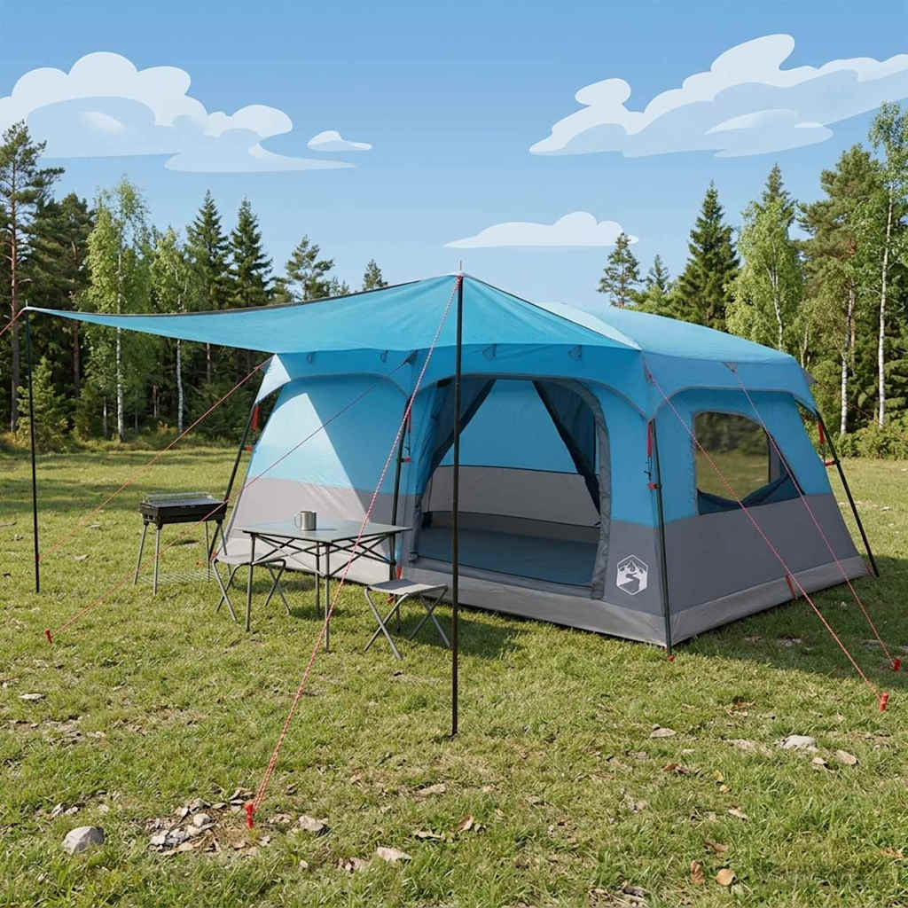 vidaXL Familienzelt Blau 500 x 400 x 230 cm Polyester und Stahl