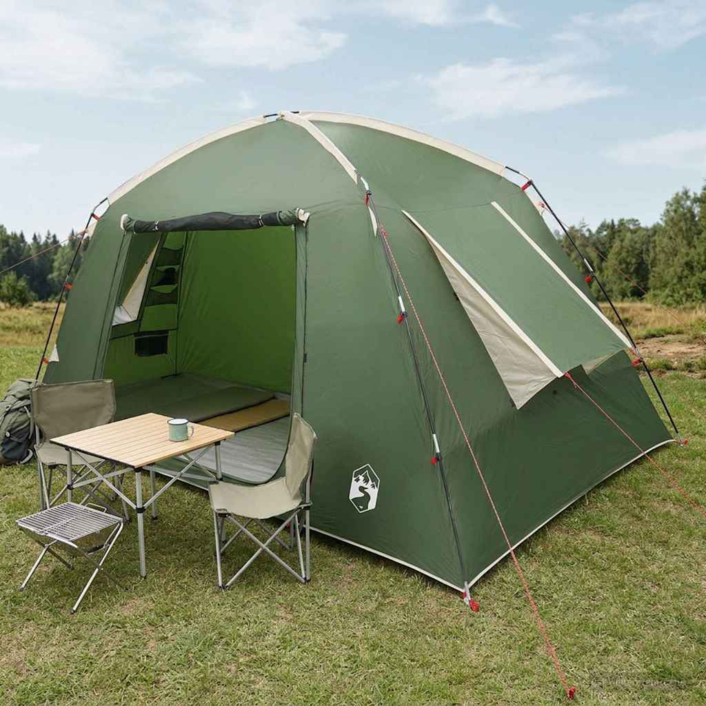 vidaXL Hütten-Zelt mit Dach Grün 300 x 210 x 156 cm Polyester