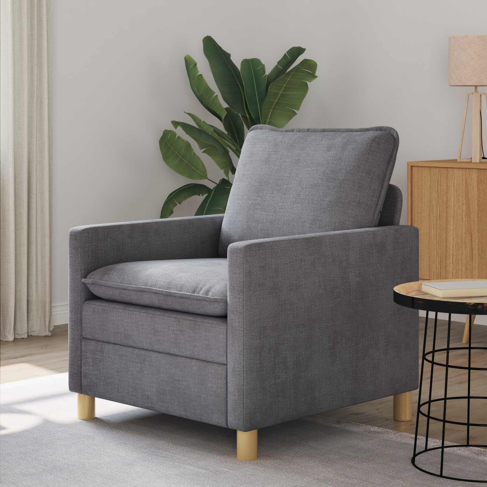 vidaXL Sofa Hellgrau 76 x 81 x 87,5 cm Polyester