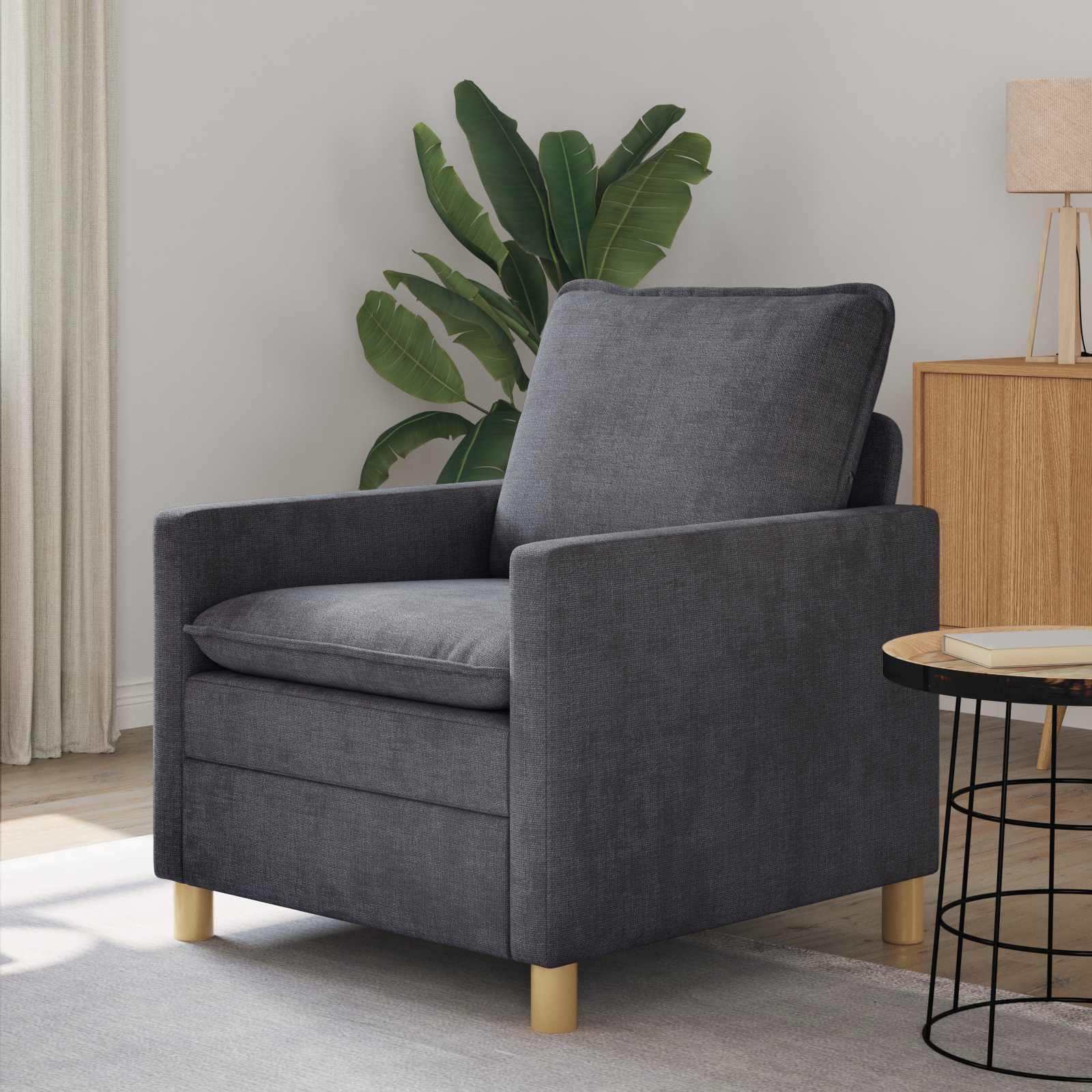 vidaXL Sofa Dunkelgrau 76 x 81 x 87,5 cm Polyester