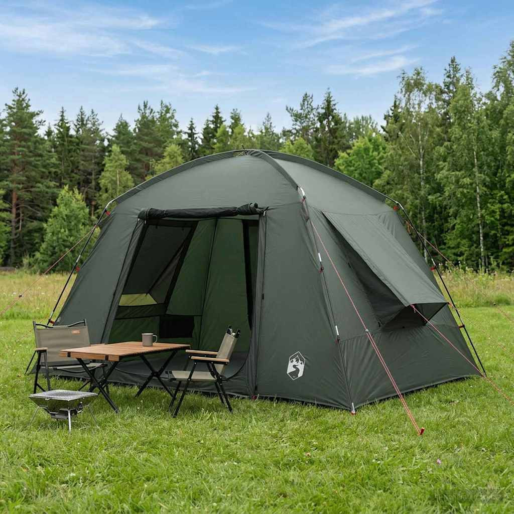 vidaXL Hütten-Zelt mit Dach Olivegrün 300 x 210 x 156 cm Polyester
