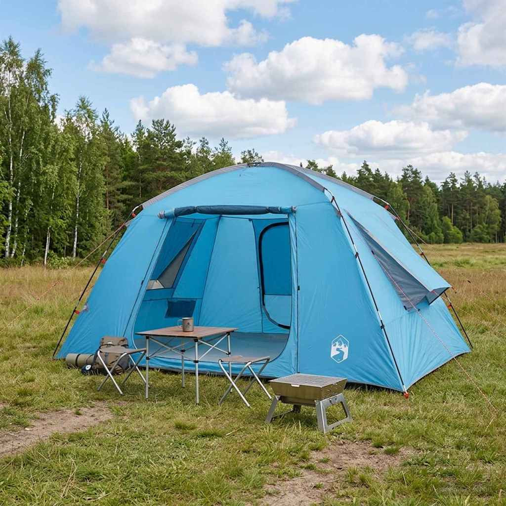 vidaXL Hütten-Zelt mit Dach Blau 400 x 210 x 180 cm Polyester