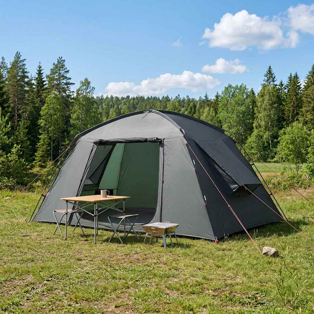 vidaXL Hütten-Zelt mit Dach Olivegrün 400 x 210 x 180 cm Polyester