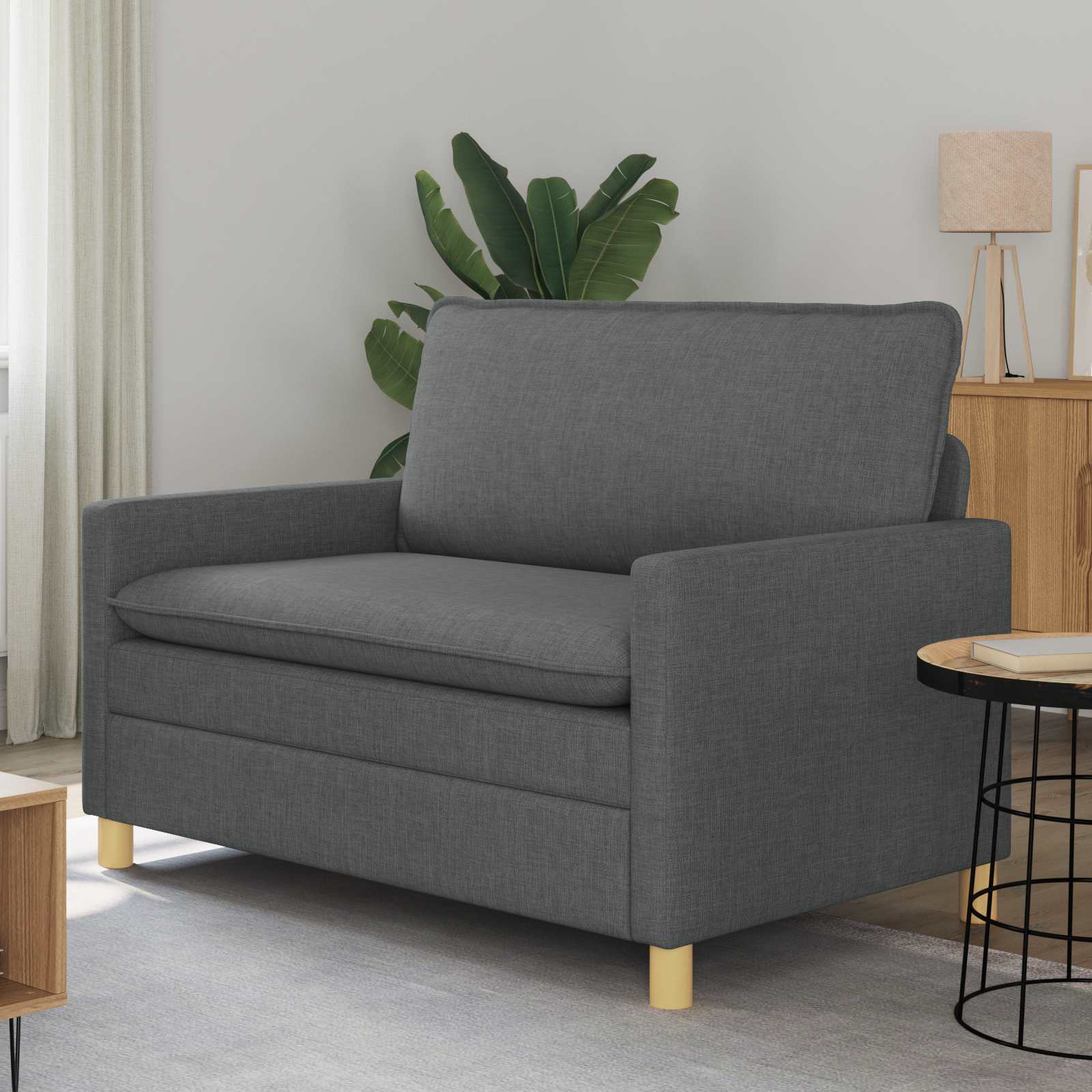 vidaXL Sofa Dunkelgrau 126 x 81 x 87,5 cm Stoff