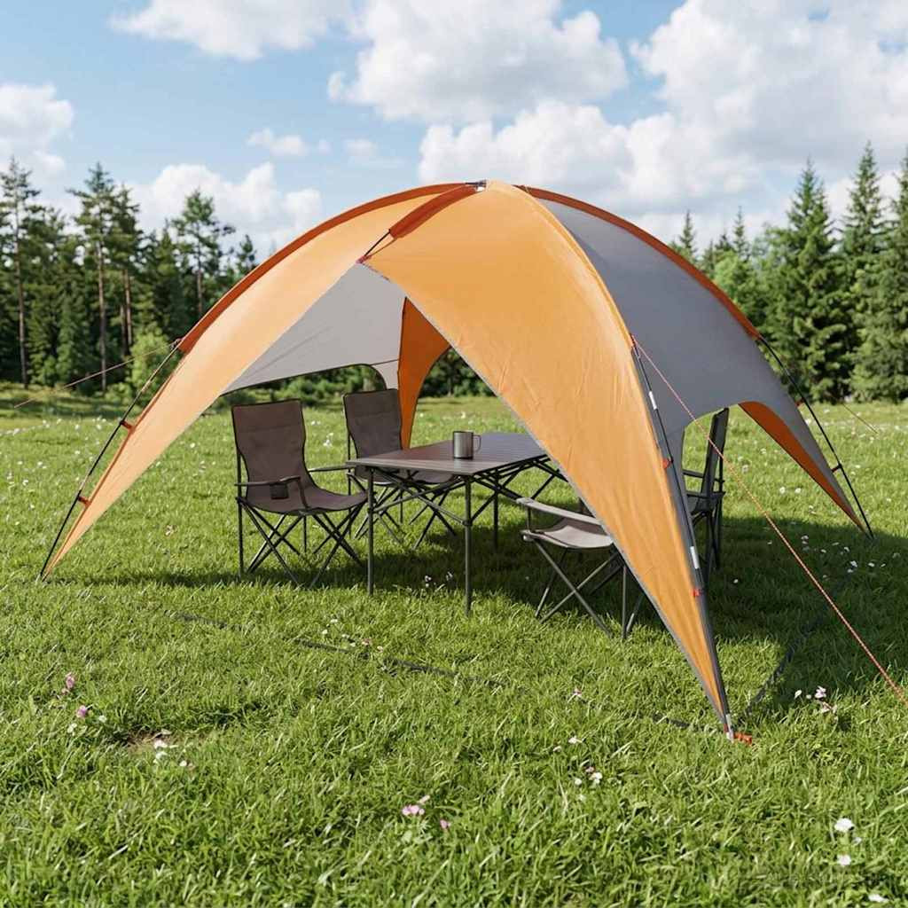 vidaXL Campingzelt mit Regenhaube wasserdicht Kuppel Grau und Orange