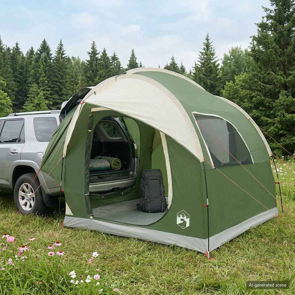 vidaXL Autozelt mit Dach Grün 239 x 210 x 210 cm Polyester und Stahl