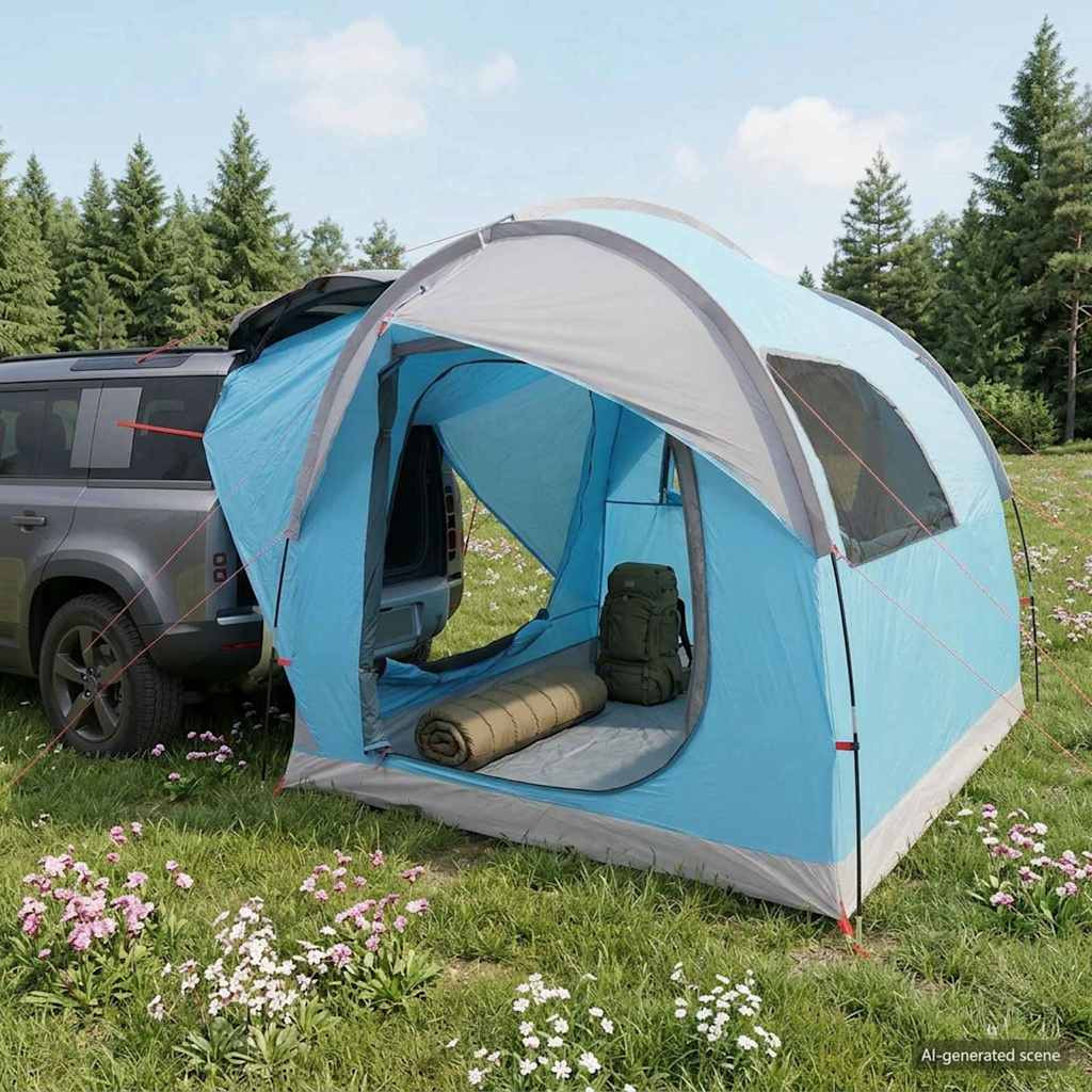 vidaXL Autozelt mit Dach Blau 239 x 210 x 210 cm Polyester und Stahl