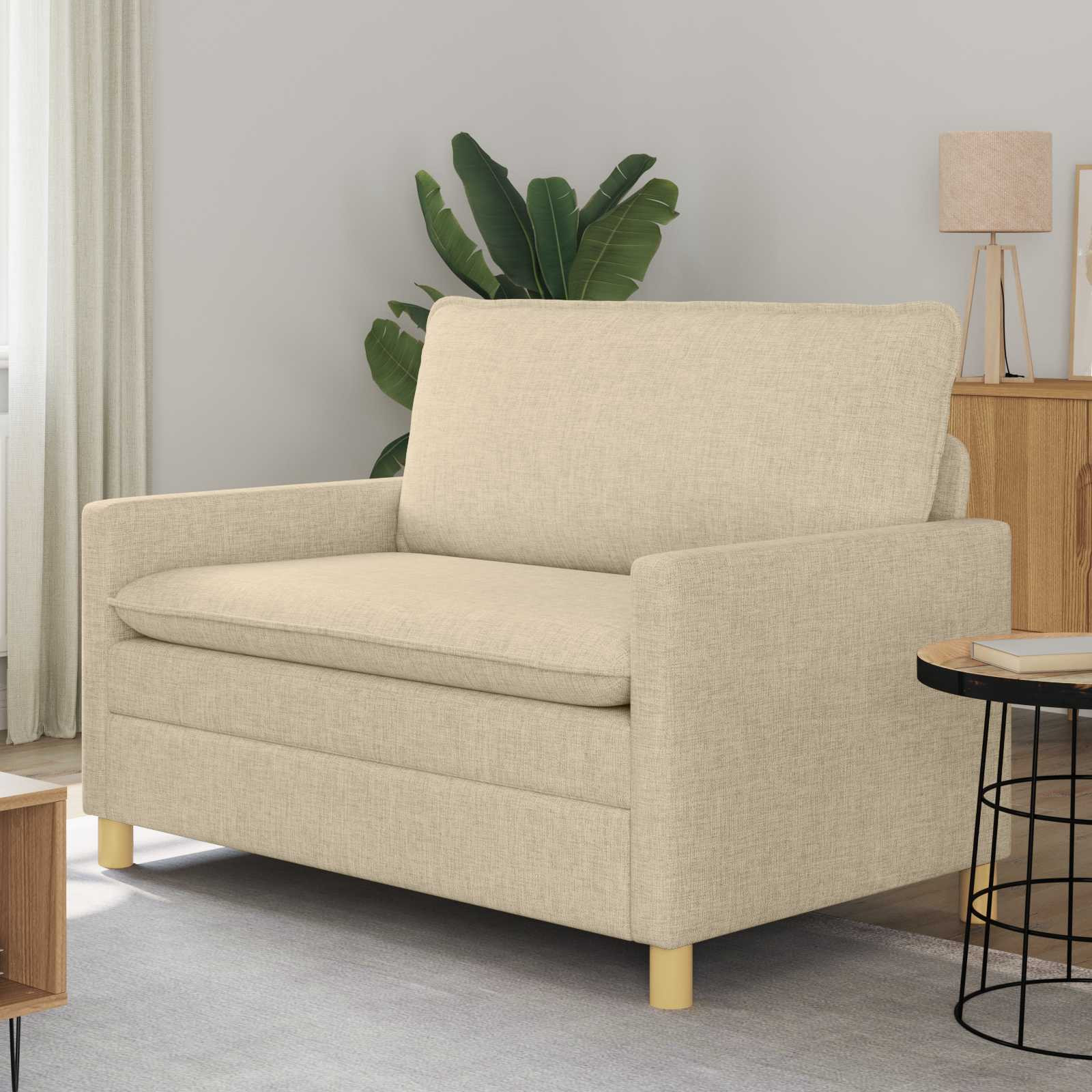 vidaXL Sofa Creme 126 x 81 x 87,5 cm Stoff