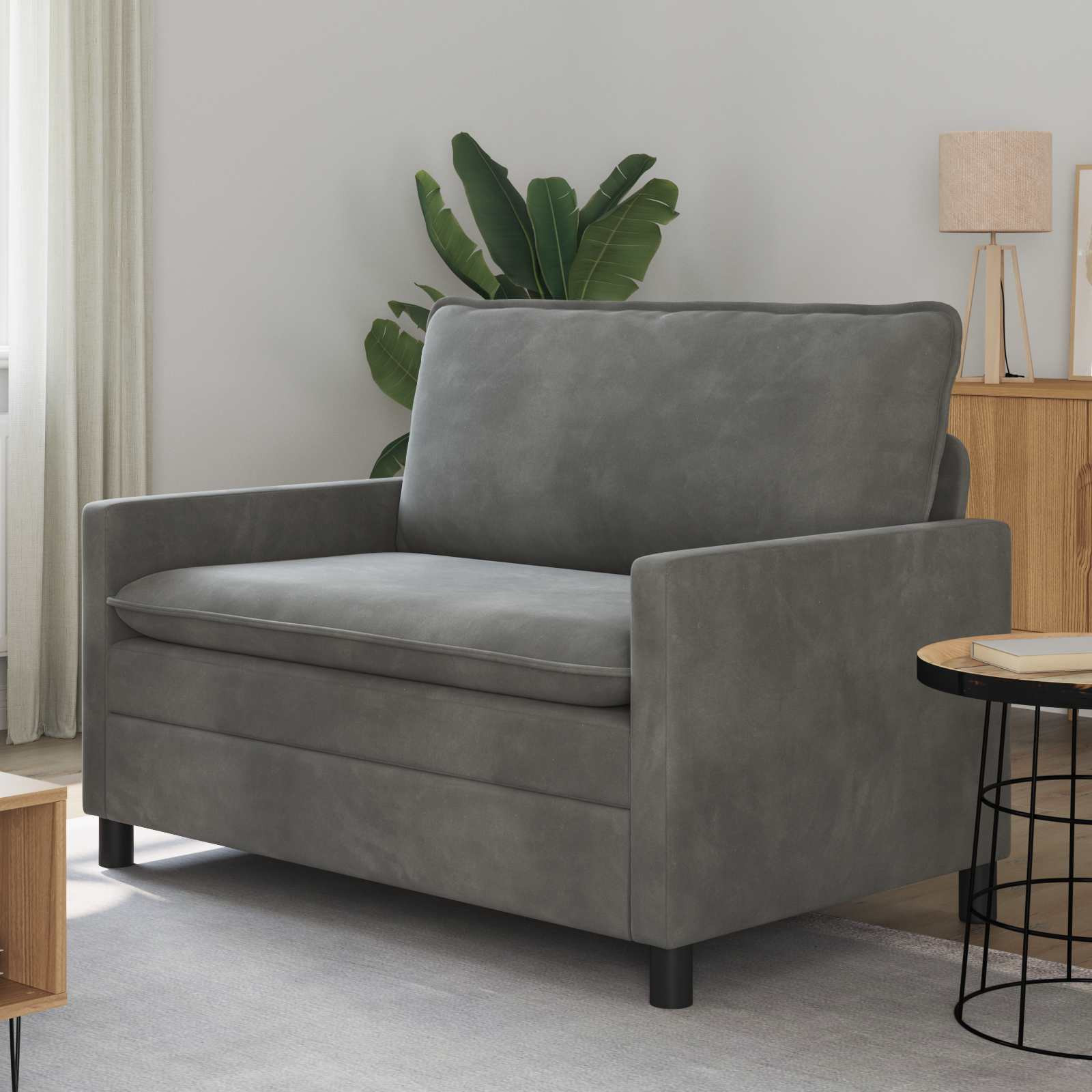 vidaXL Sofa Dunkelgrau 126 x 81 x 87,5 cm Samt