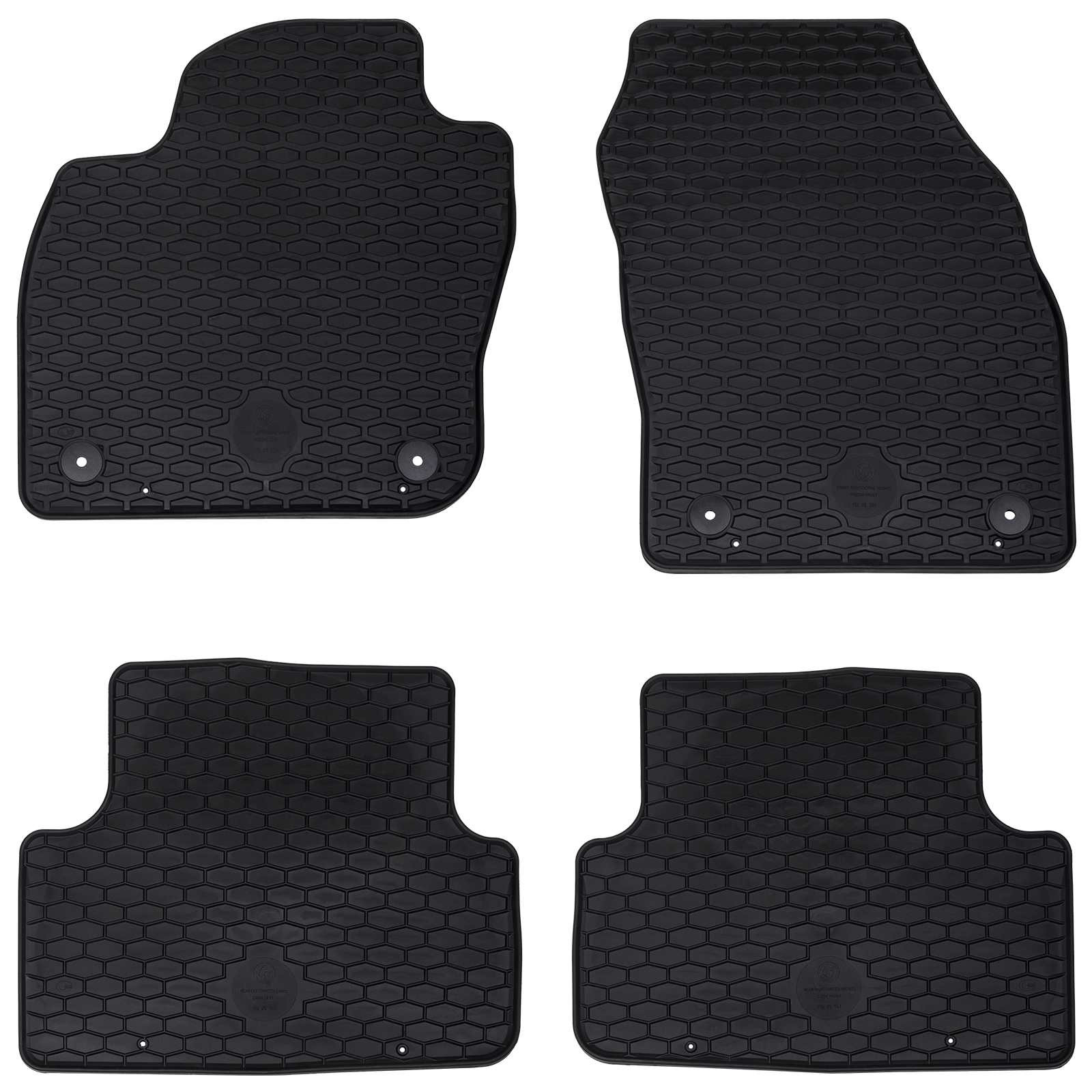 vidaXL Autofußmatte 4 pcs Schwarz geeignet für VW T-CROSS 2019- Gummi