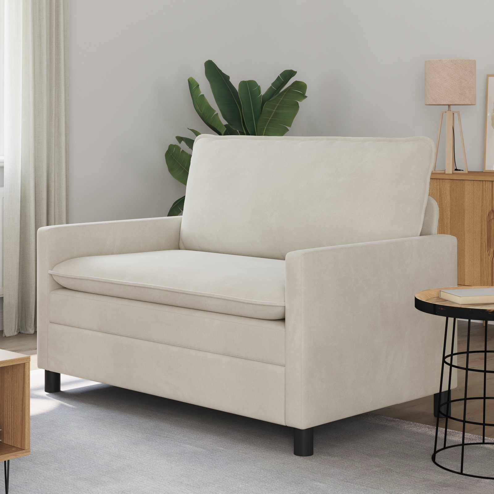 vidaXL Sofa Creme 126 x 81 x 87,5 cm Samt