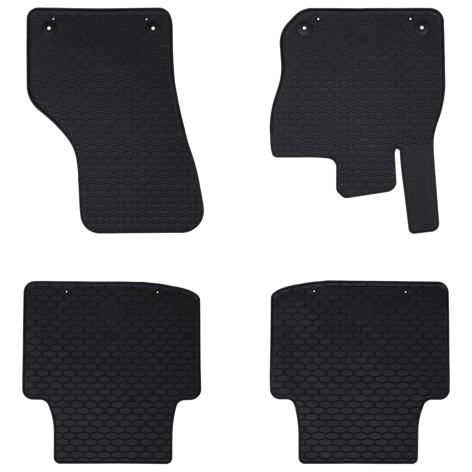 vidaXL Autofußmatte 4 pcs Schwarz Gummi