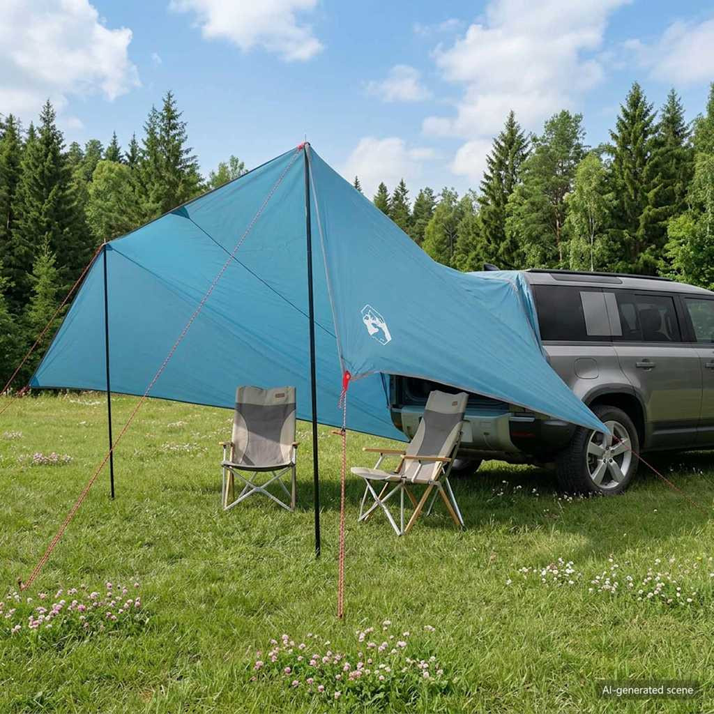 vidaXL Fahrzeugmarkise Blau 518 x 580 x 215 cm Polyester und Stahl
