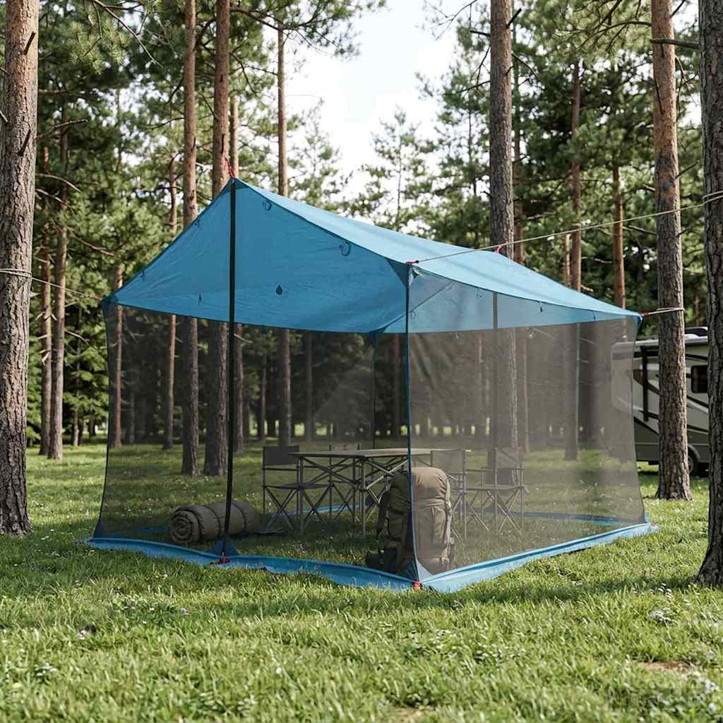 vidaXL Camping-Tarp mit Netzwänden Blau 340 x 260 x 220 cm