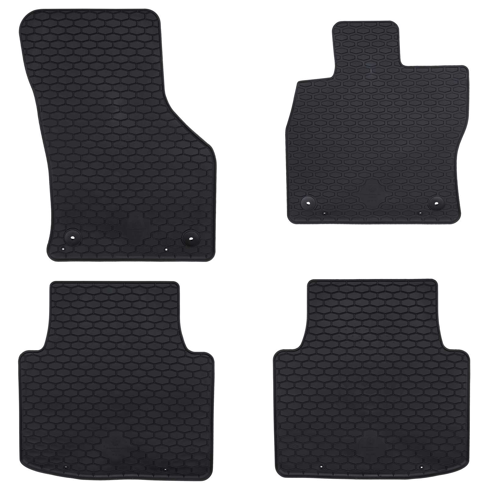 vidaXL Autofußmatte 4 pcs Schwarz Gummi