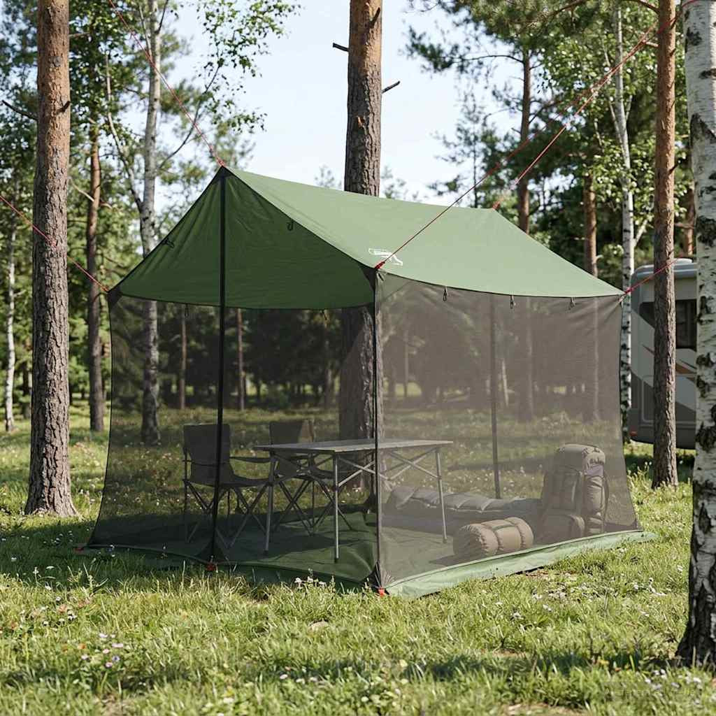 vidaXL Camping-Tarp mit Netzwänden Grün 270 x 210 x 210 cm