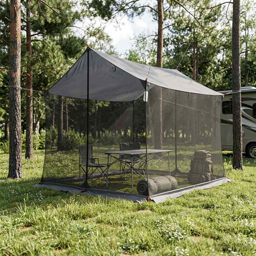 vidaXL Camping-Tarp mit Netzwänden Grau und Orange 270 x 210 x 210 cm