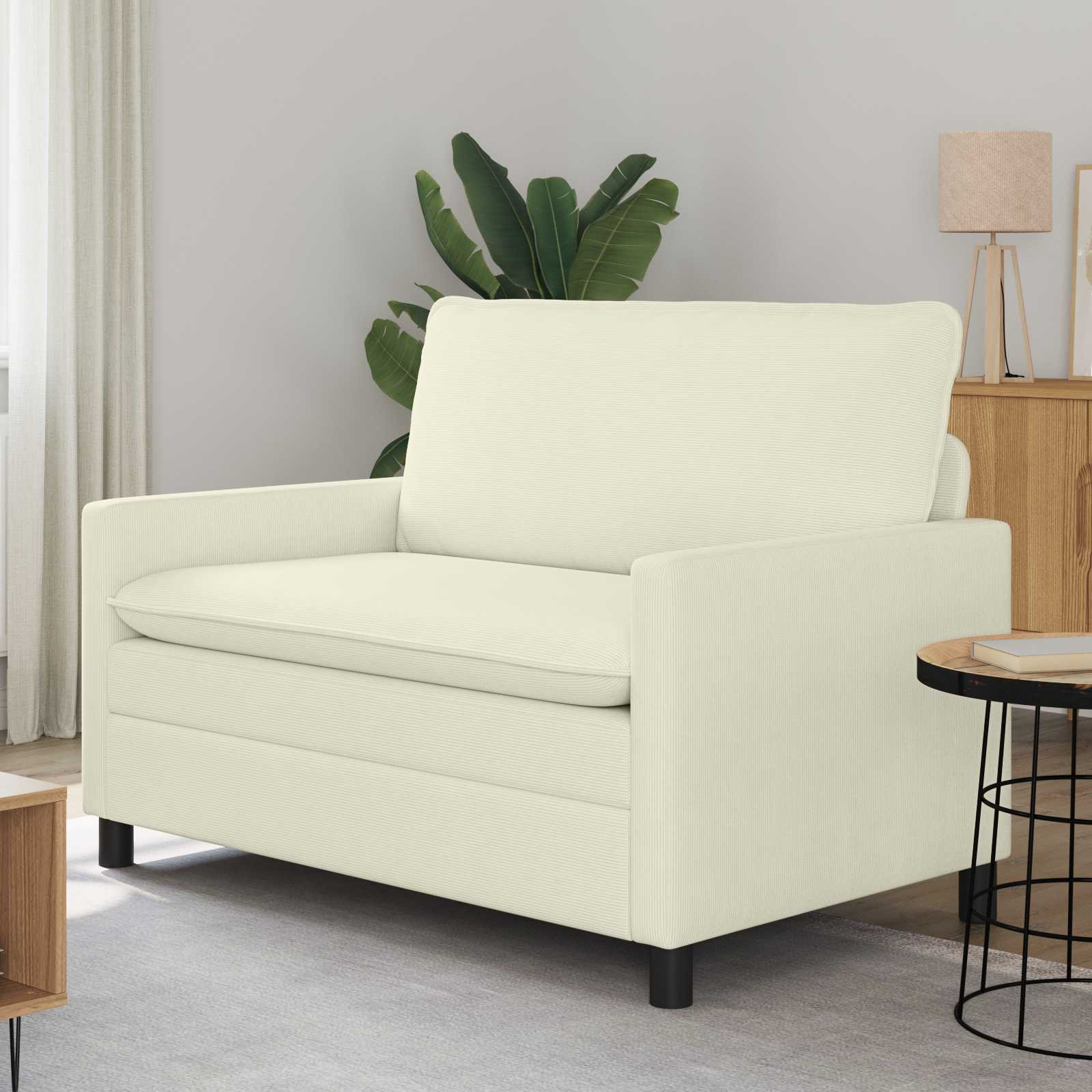 vidaXL Sofa Creme 126 x 81 x 87,5 cm Stoff