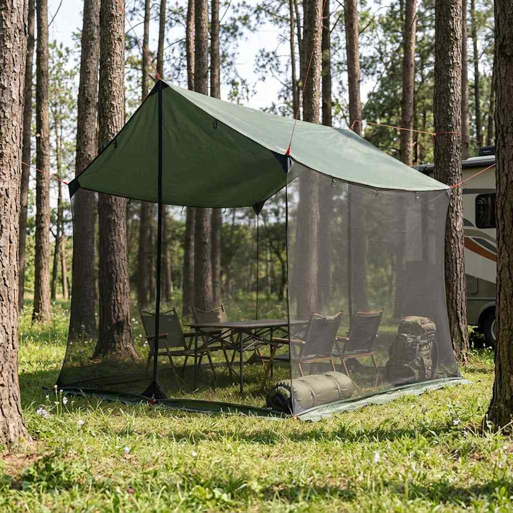 vidaXL Camping-Tarp mit Netzwänden Olivegrün 270 x 210 x 210 cm