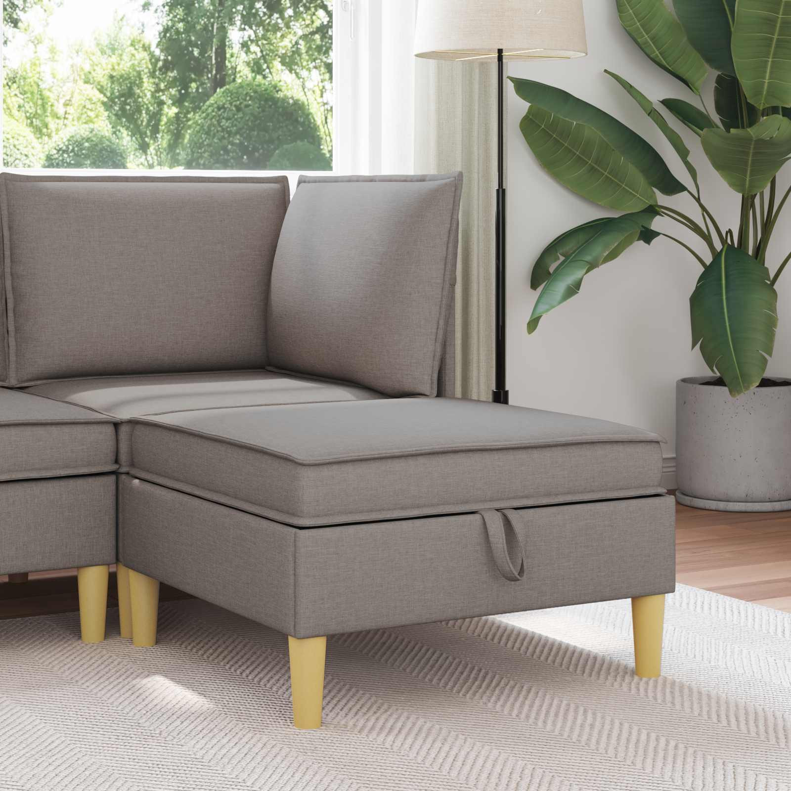 vidaXL Sofa-Hocker mit Stauraum Taupe Stoff