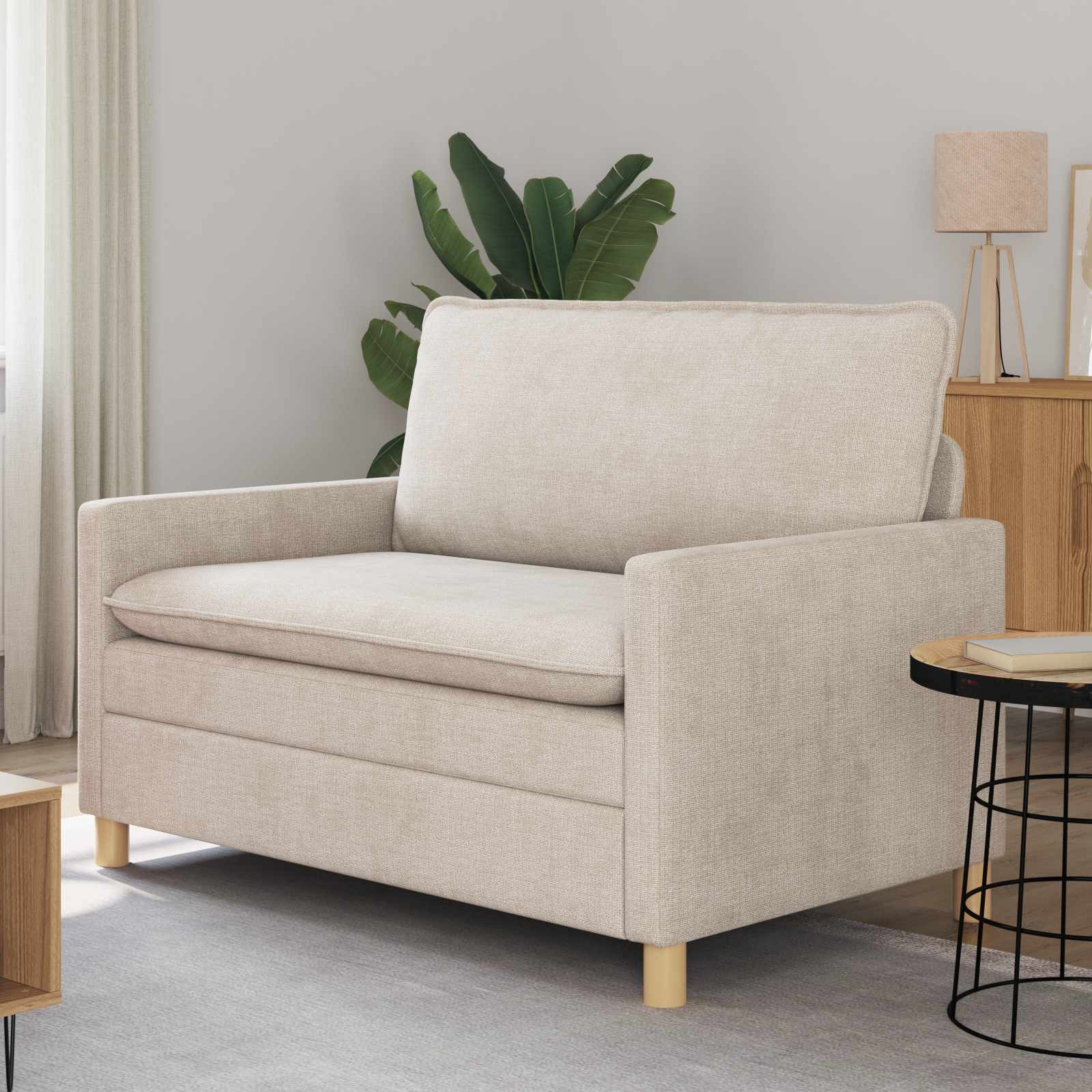 vidaXL Sofa Creme 126 x 81 x 87,5 cm Polyester