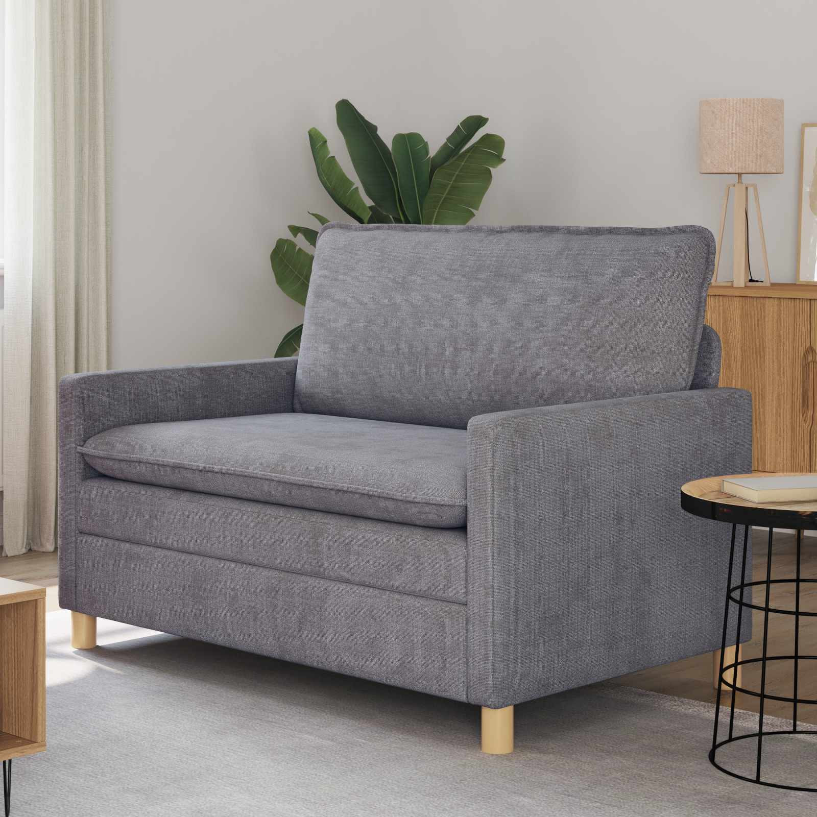 vidaXL Sofa Hellgrau 126 x 81 x 87,5 cm Polyester