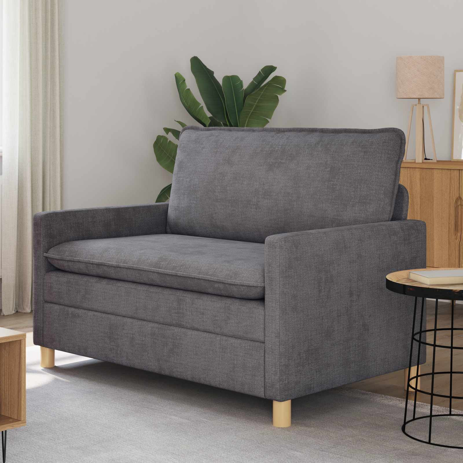 vidaXL Sofa Dunkelgrau 126 x 81 x 87,5 cm Polyester