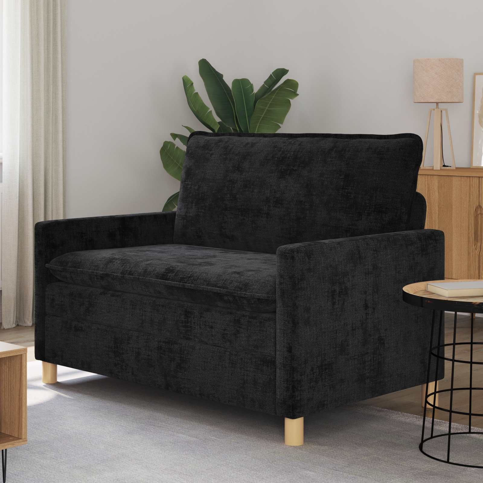 vidaXL Sofa Schwarz 126 x 81 x 87,5 cm Polyester