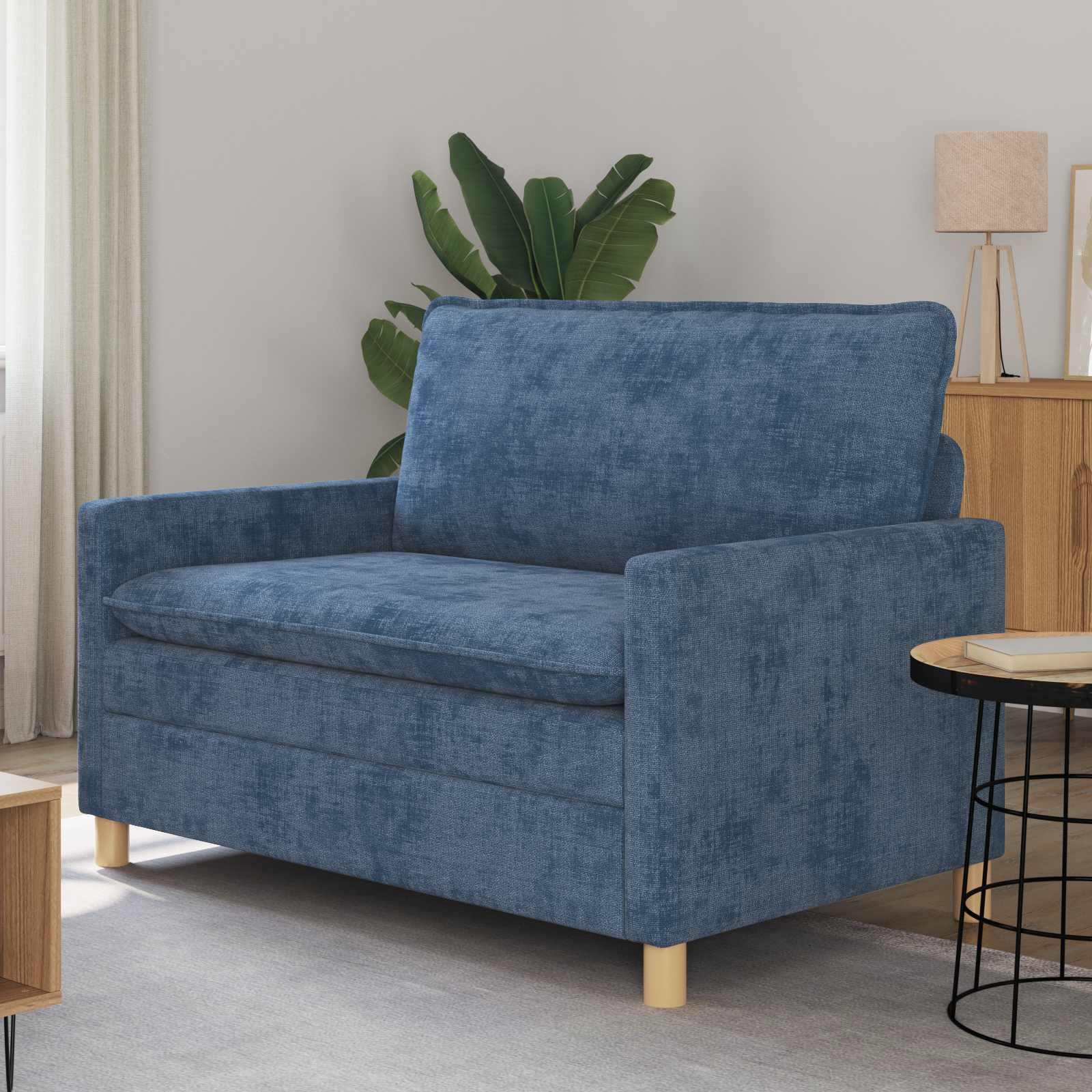 vidaXL Sofa Blau 126 x 81 x 87,5 cm Polyester