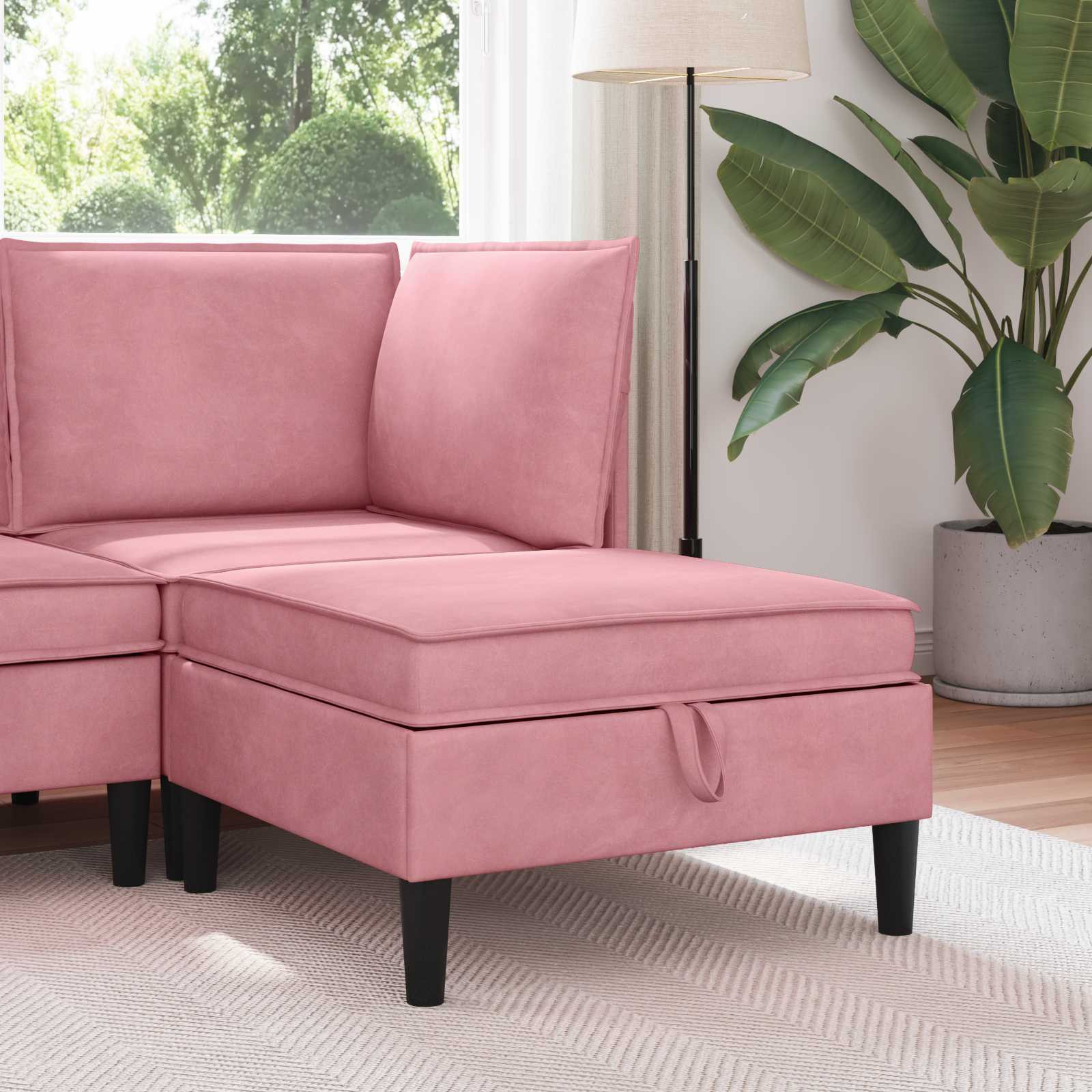 vidaXL Sofa-Hocker mit Stauraum Rosa Samt