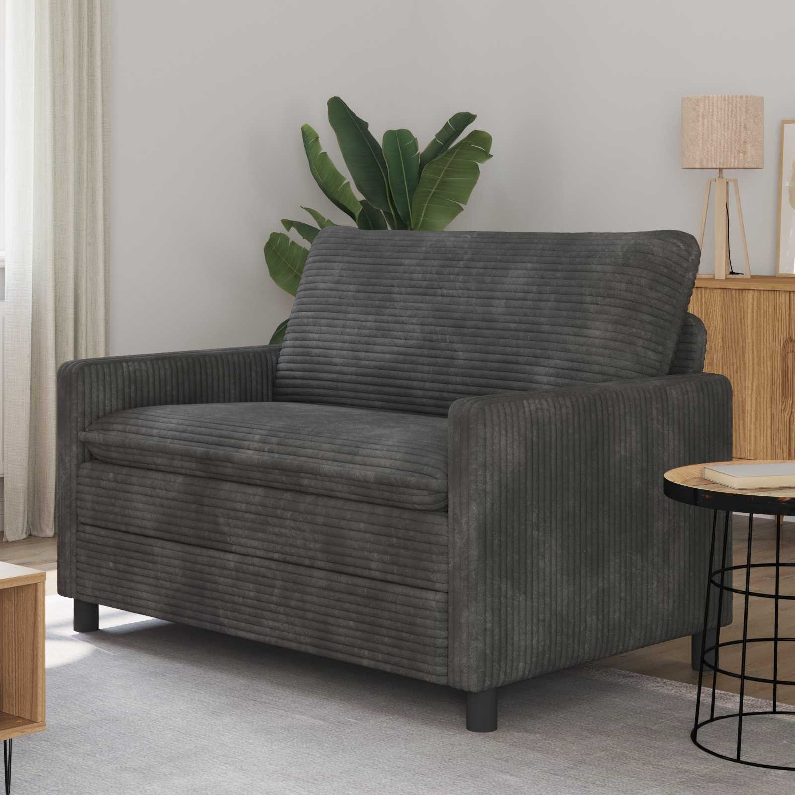 vidaXL Sofa Dunkelgrau 126 x 81 x 87,5 cm Polyester