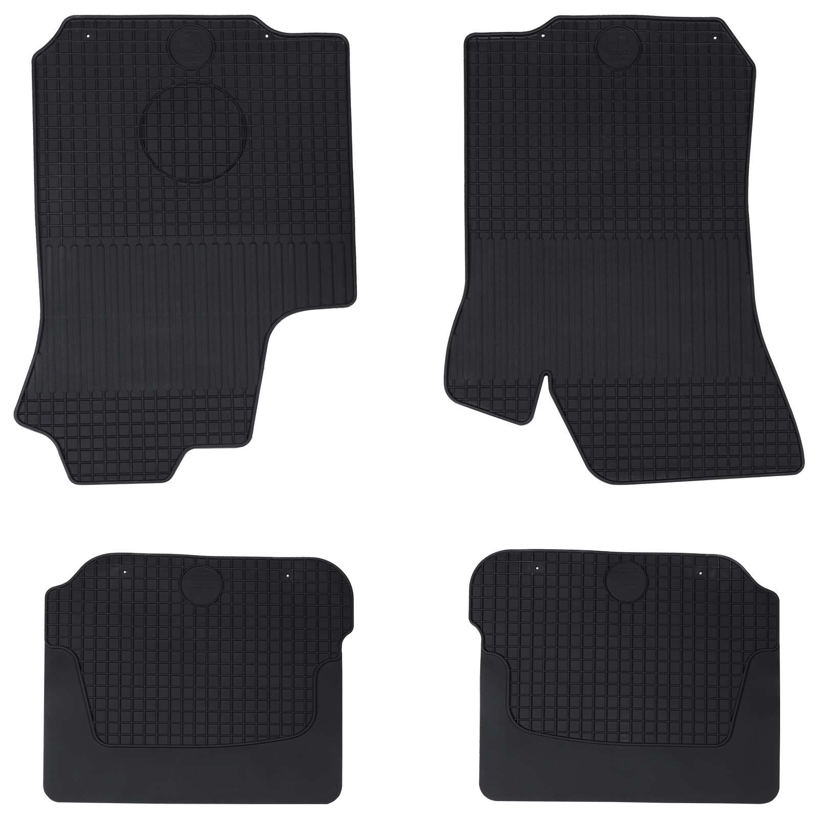 vidaXL Autofußmatte 4 pcs Schwarz Gummi