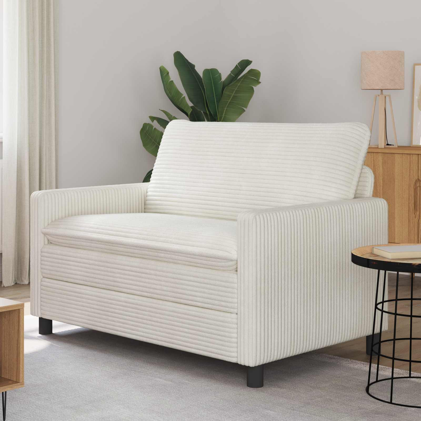 vidaXL Sofa Creme 126 x 81 x 87,5 cm Polyester