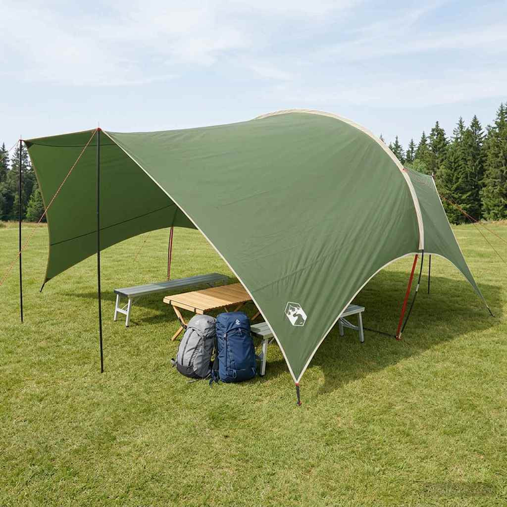 vidaXL Camping Tarp Wasserfest Grün 550 x 400 x 230 cm